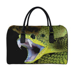 Atheris Nitschei Snake Print Leather Duffle Bag
