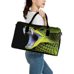 Atheris Nitschei Snake Print Leather Duffle Bag