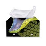 Atheris Nitschei Snake Print Leather Tissue Box Cover