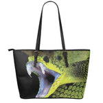 Atheris Nitschei Snake Print Leather Tote Bag