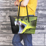Atheris Nitschei Snake Print Leather Tote Bag