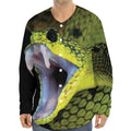 Atheris Nitschei Snake Print Long Sleeve Baseball Jersey