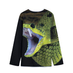 Atheris Nitschei Snake Print Long Sleeve Short Coat