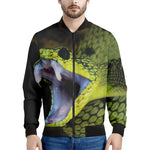 Atheris Nitschei Snake Print Men's Bomber Jacket
