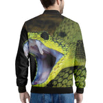 Atheris Nitschei Snake Print Men's Bomber Jacket