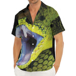 Atheris Nitschei Snake Print Men's Deep V-Neck Shirt