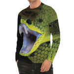 Atheris Nitschei Snake Print Men's Long Sleeve Rash Guard