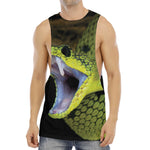 Atheris Nitschei Snake Print Men's Muscle Tank Top