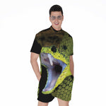 Atheris Nitschei Snake Print Men's Rompers