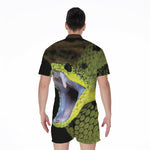 Atheris Nitschei Snake Print Men's Rompers