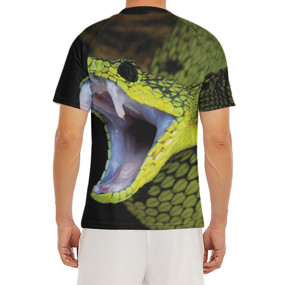 Atheris Nitschei Snake Print Men's Short Sleeve Rash Guard