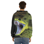 Atheris Nitschei Snake Print Men's Velvet Pullover Hoodie