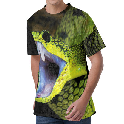 Atheris Nitschei Snake Print Men's Velvet T-Shirt