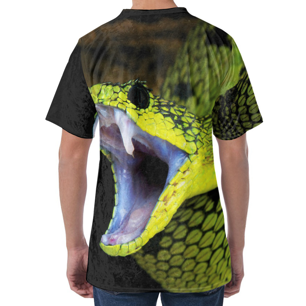 Atheris Nitschei Snake Print Men's Velvet T-Shirt