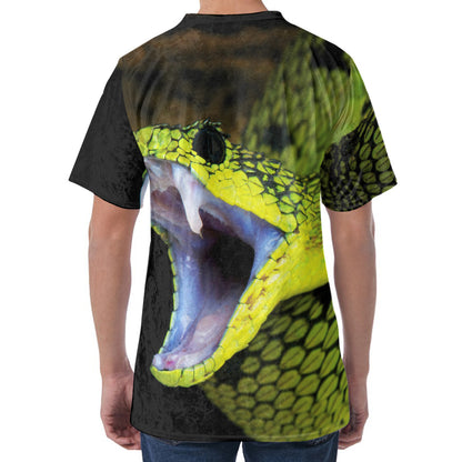 Atheris Nitschei Snake Print Men's Velvet T-Shirt