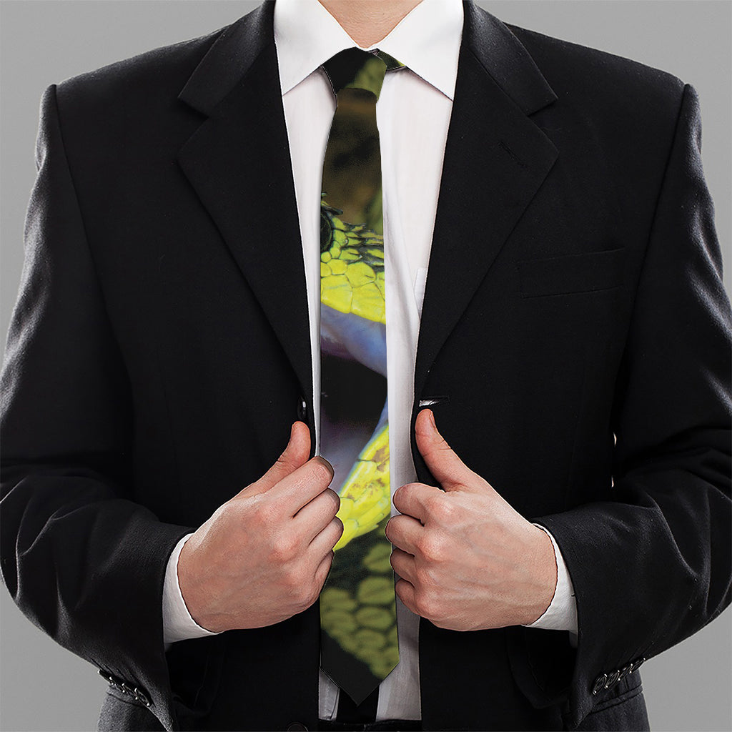 Atheris Nitschei Snake Print Necktie