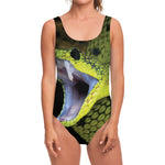 Atheris Nitschei Snake Print One Piece Swimsuit