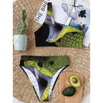 Atheris Nitschei Snake Print One Shoulder Bikini Top