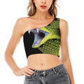 Atheris Nitschei Snake Print One Shoulder Crop Top