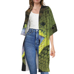 Atheris Nitschei Snake Print Open Front Beach Cover Up