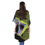 Atheris Nitschei Snake Print Open Front Beach Cover Up