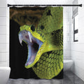 Atheris Nitschei Snake Print Premium Shower Curtain
