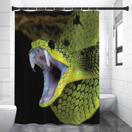 Atheris Nitschei Snake Print Premium Shower Curtain