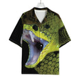 Atheris Nitschei Snake Print Rayon Hawaiian Shirt