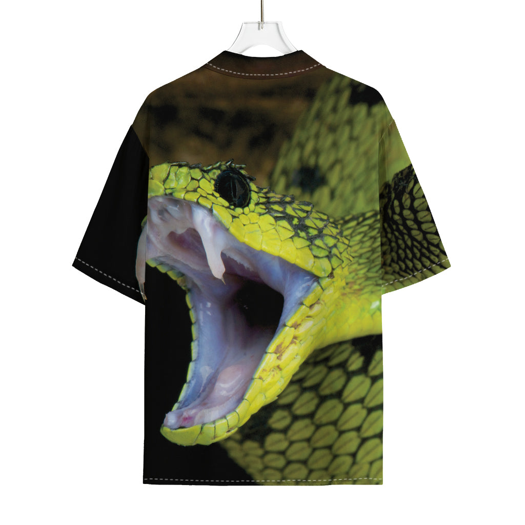 Atheris Nitschei Snake Print Rayon Hawaiian Shirt