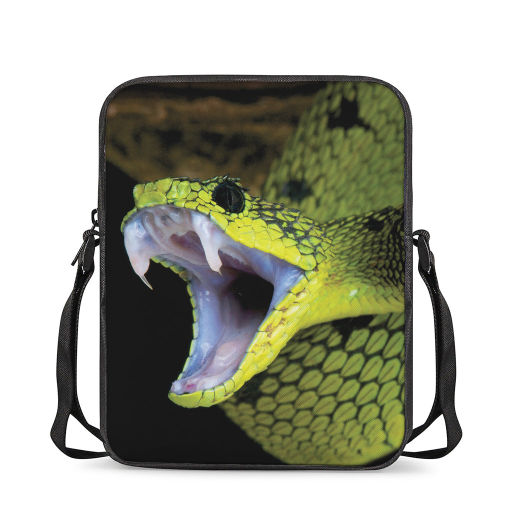 Atheris Nitschei Snake Print Rectangular Crossbody Bag