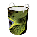 Atheris Nitschei Snake Print Round Laundry Basket