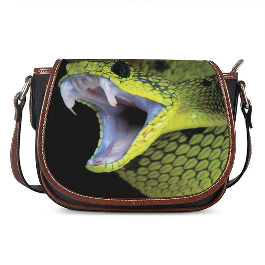 Atheris Nitschei Snake Print Saddle Bag