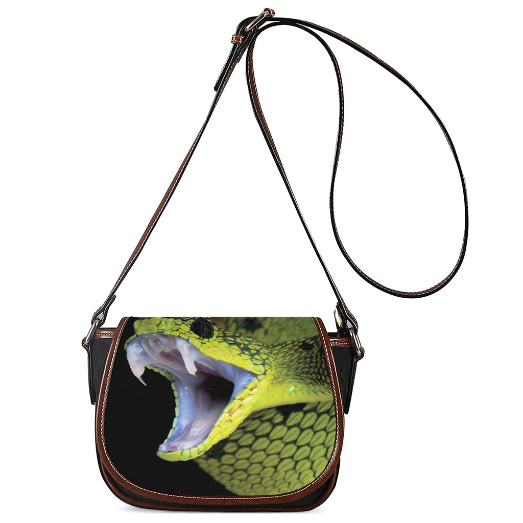 Atheris Nitschei Snake Print Saddle Bag