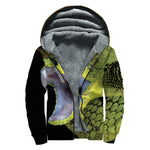 Atheris Nitschei Snake Print Sherpa Lined Zip Up Hoodie