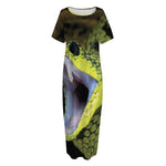 Atheris Nitschei Snake Print Short Sleeve Long Nightdress