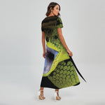 Atheris Nitschei Snake Print Short Sleeve Maxi Dress