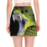 Atheris Nitschei Snake Print Side Slit Mini Skirt