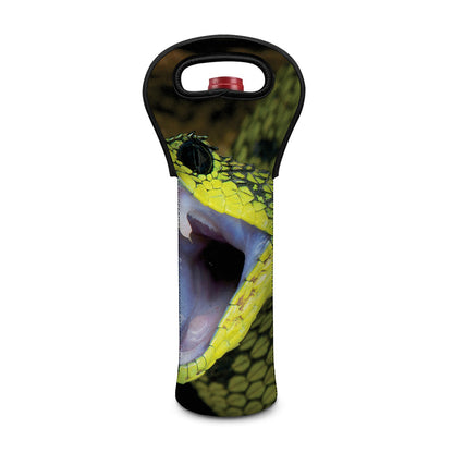 Atheris Nitschei Snake Print Single Neoprene Wine Tote