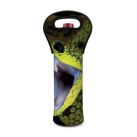 Atheris Nitschei Snake Print Single Neoprene Wine Tote