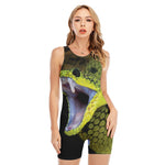 Atheris Nitschei Snake Print Sleeveless One Piece Swimsuit