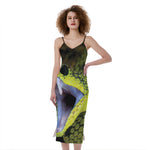 Atheris Nitschei Snake Print Slim Fit Midi Cami Dress