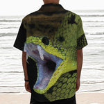 Atheris Nitschei Snake Print Textured Short Sleeve Shirt