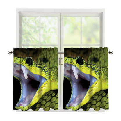 Atheris Nitschei Snake Print Tier Curtains