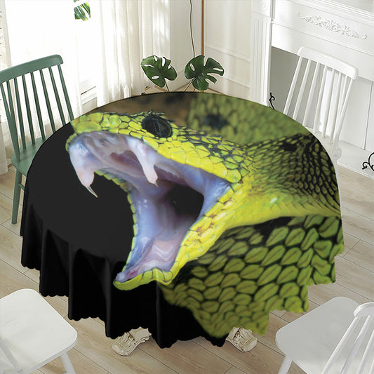Atheris Nitschei Snake Print Waterproof Round Tablecloth