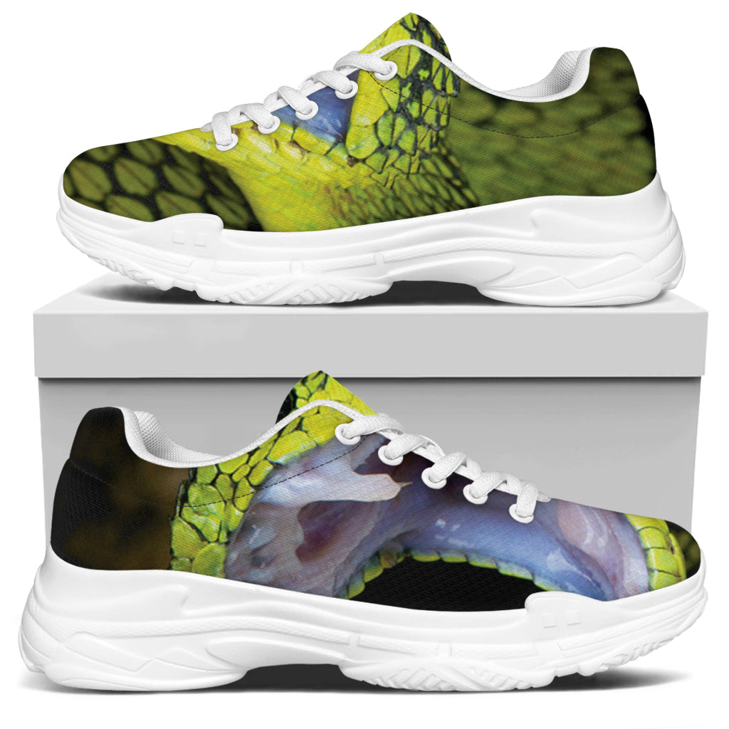Atheris Nitschei Snake Print White Chunky Shoes