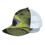 Atheris Nitschei Snake Print White Mesh Trucker Cap