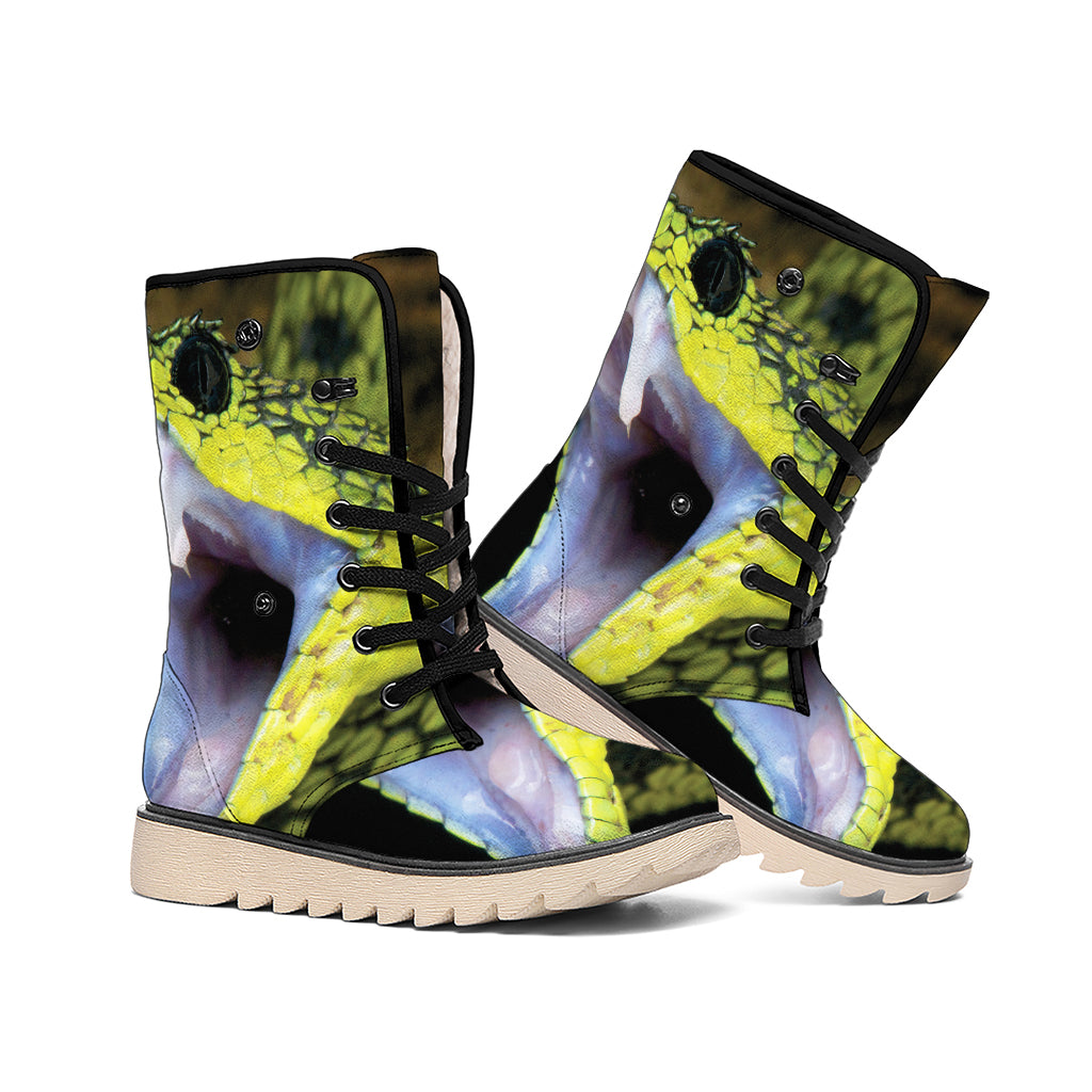 Atheris Nitschei Snake Print Winter Boots