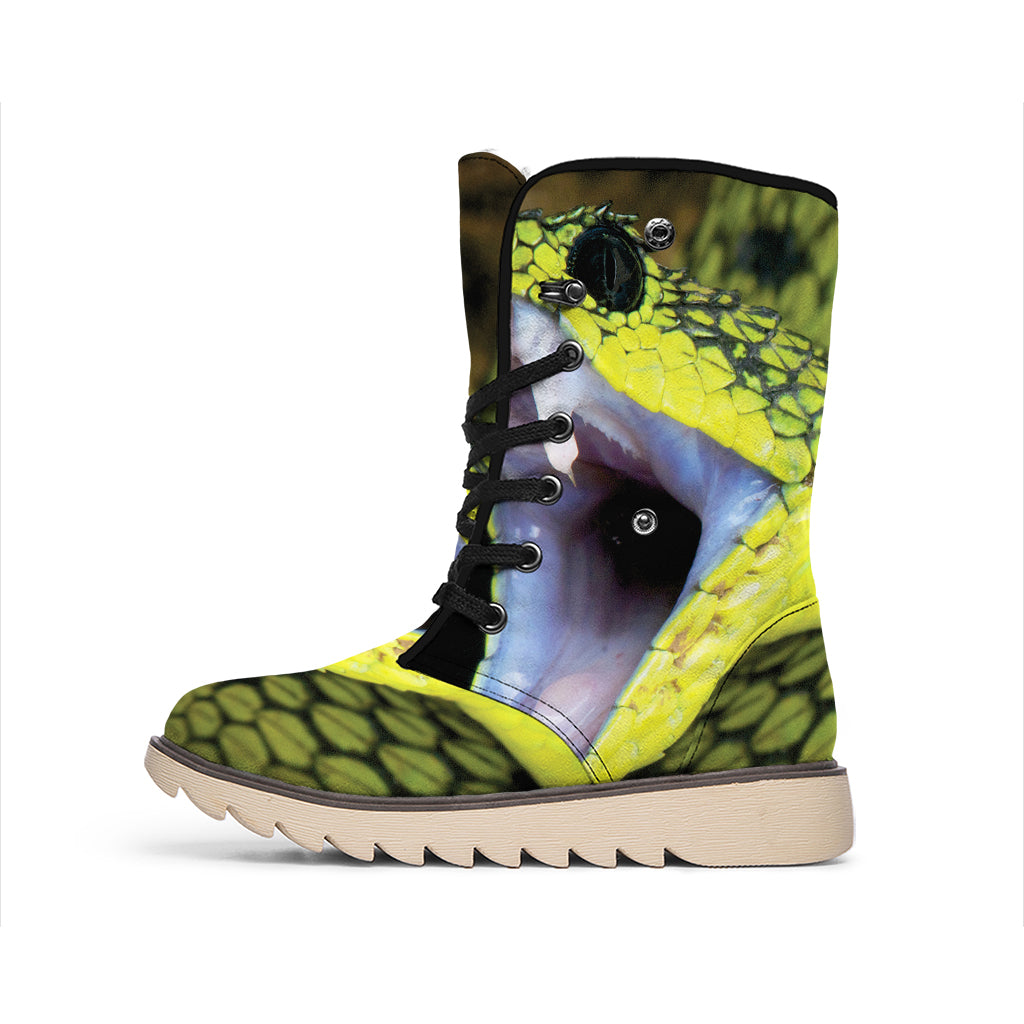 Atheris Nitschei Snake Print Winter Boots