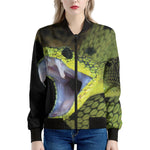 Atheris Nitschei Snake Print Women's Bomber Jacket