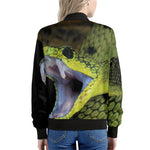 Atheris Nitschei Snake Print Women's Bomber Jacket